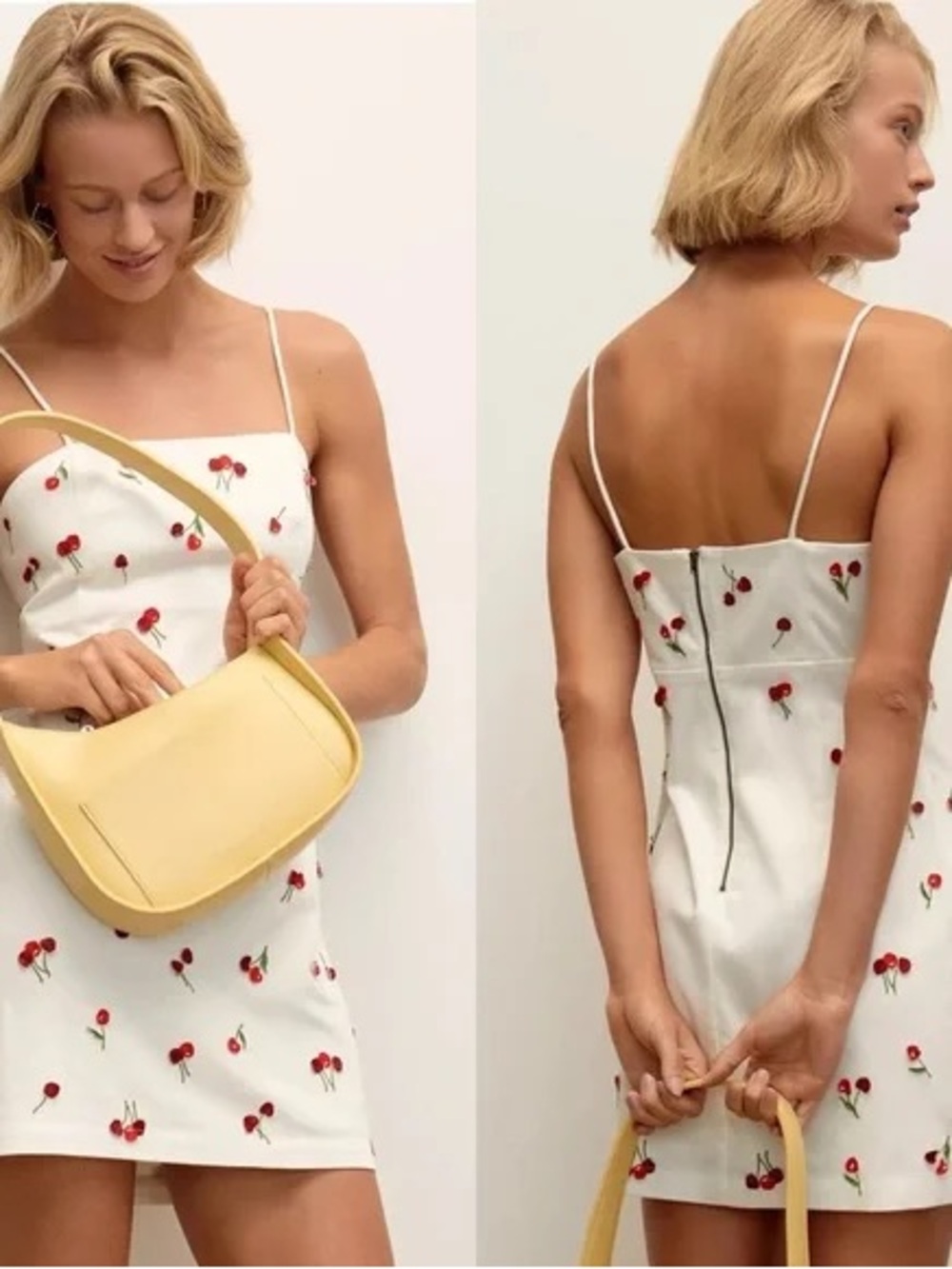 Maeve The Brynne 3D Spaghetti-Strap cherry Dress
